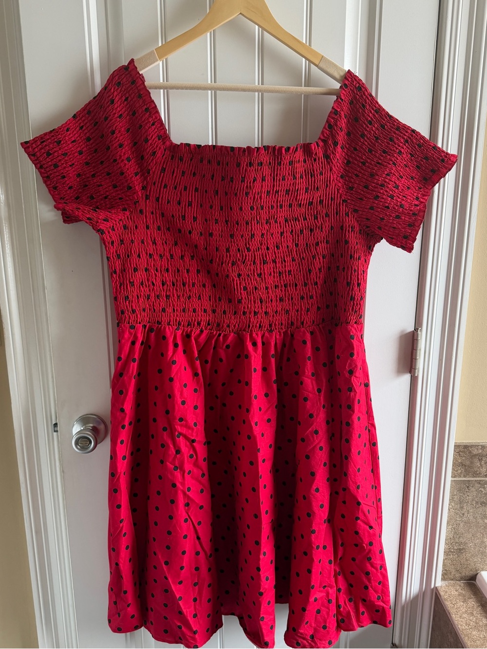 NWT: City Chic Red Polka Dot Ruched Dress - XL/22
